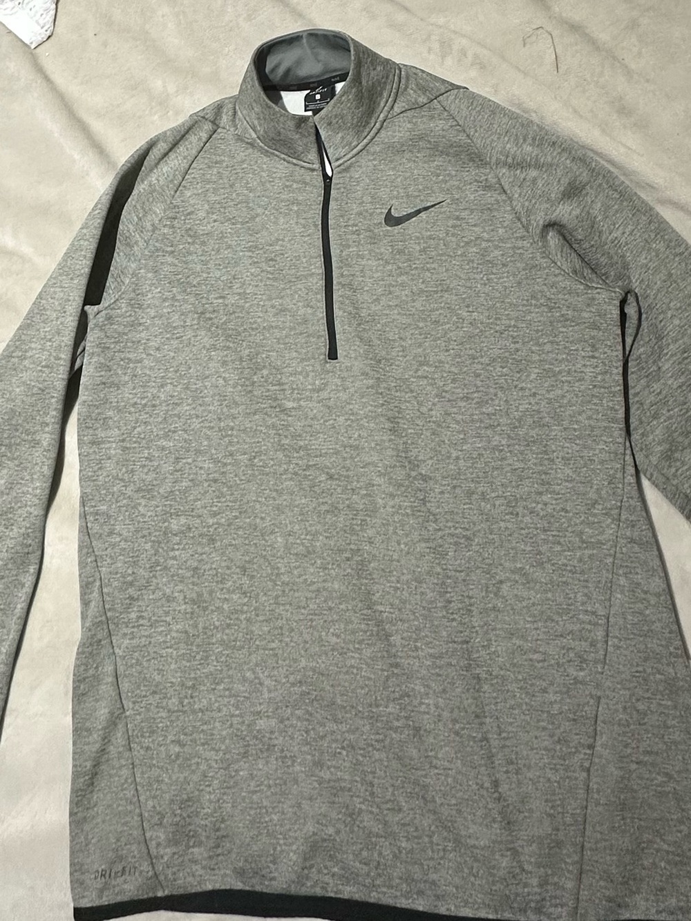 Nike Gray and Black Dri-FIT Fleece-Lined Jacket